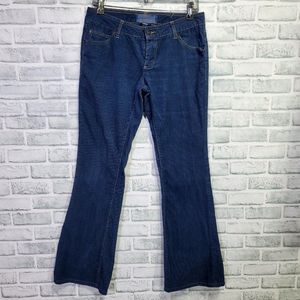 Vintage 90s Y2K Chor Jrs 9‎ Blue Mini Corduroy Flare Cut Jeans Pants Low Rise